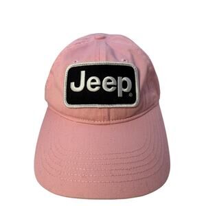 Jeep Premium Chino Twill Unstructured Embroidered Patch Hat For Women Pink